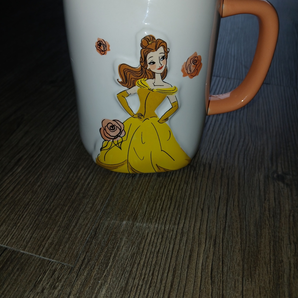 Disney Princess Belle Coffee Mug - White and Orange